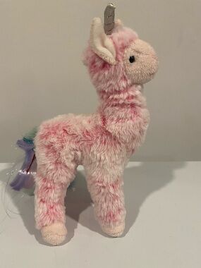 Douglas Llamacorn Plush Hybrid Llama Unicorn Rainbow Tail Preowned